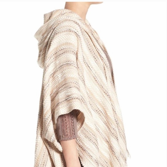 Sweater Poncho | Khaki Textured Print |One Size Fits All - Picture 2 of 5